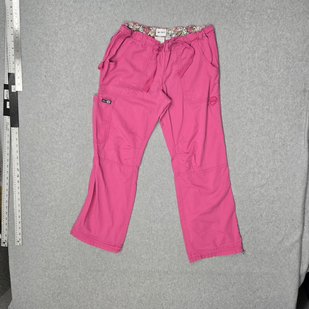 Koi Women Scrub Pants S Pink Cargo Medical 701P Lindsey 26"
